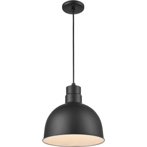 R Series 1 Light 12 inch Satin Black Indoor Pendant Ceiling Light
